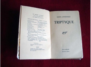 Triptyque  - Jouhandeau, Marcel - Édition Originale -  Éditions Gallimard - 1943