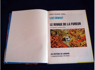 Le Rivage de la Fureur - Luc ORIENT - Eddy PAAPE- GREG - Éditions du Lombard - 1981