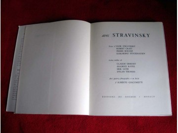 AVEC STRAVINSKY -  STRAVINSKY CRAFT BOULEZ STOCKHAUSEN - Éditions du Rocher - 1958