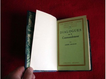 Dialogues sur le commandement -  André Maurois - Les cahiers Verts - Grasset - 1924